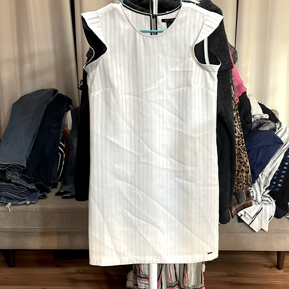 Armani Exchange Button Back White Dress size 2